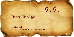 Ibos Ibolya névjegykártya