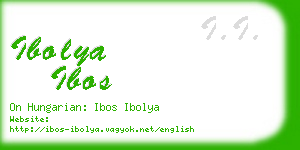 ibolya ibos business card